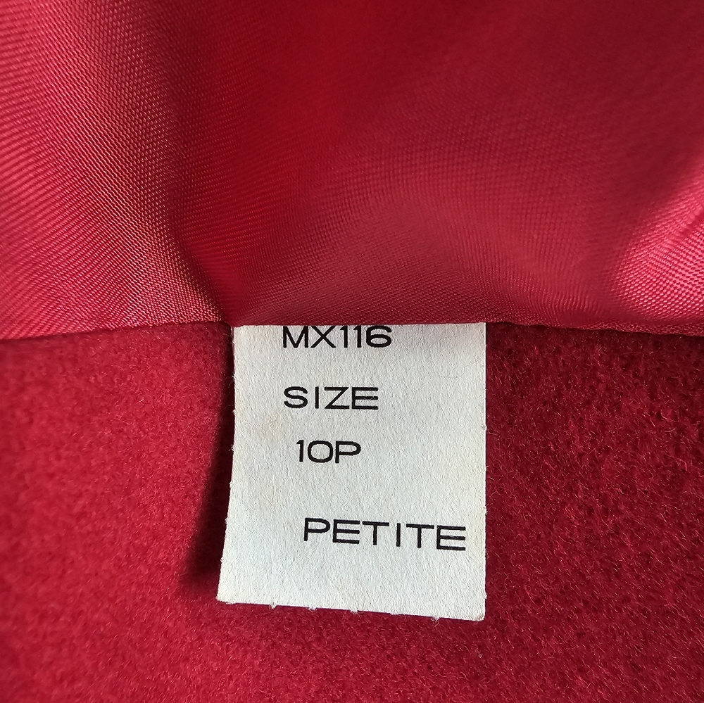 Rare Stephanie Mathews Dark Red 100% Wool Trench … - image 3